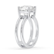 4ct Lab Grown Double Band Cushion Solitaire Ring
