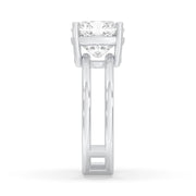 4ct Lab Grown Double Band Cushion Solitaire Ring