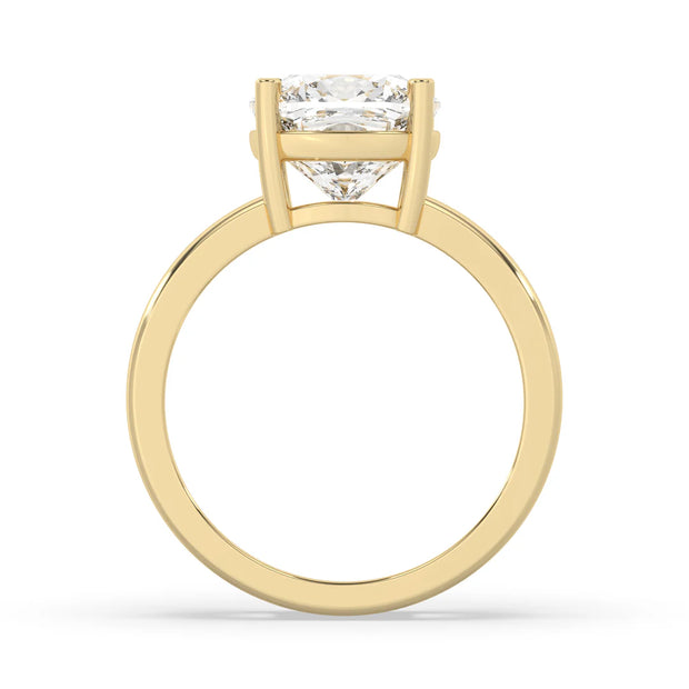 4ct Lab Grown Double Band Cushion Solitaire Ring