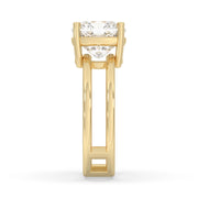 4ct Lab Grown Double Band Cushion Solitaire Ring