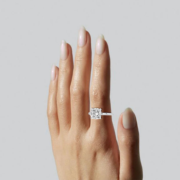 5ct Lab Grown Cushion Engagement Ring