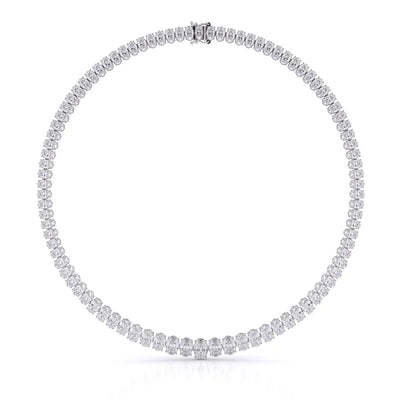 35ct Oval Cut Lab Grown Graduated Necklace