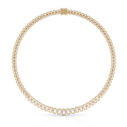 35ct Oval Cut Lab Grown Graduated Necklace