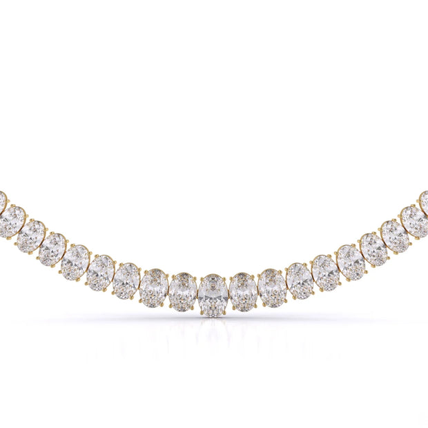 35ct Oval Cut Lab Grown Graduated Necklace