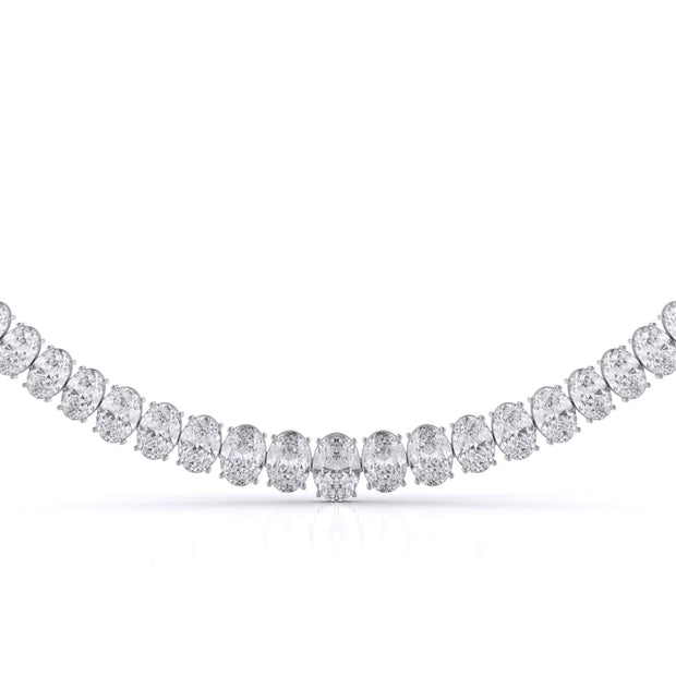 35ct Oval Cut Lab Grown Graduated Necklace