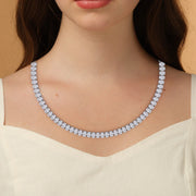 25ct Oval Cut Lab Grown Tennis Necklace