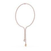 35ct High Jewelry Drop Necklace with 3ct Fancy Yellow Lab Grown Diamond