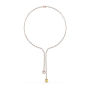 35ct High Jewelry Drop Necklace with 3ct Fancy Yellow Lab Grown Diamond