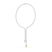 35ct High Jewelry Drop Necklace with 3ct Fancy Yellow Lab Grown Diamond