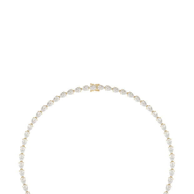 35ct High Jewelry Drop Necklace with 3ct Fancy Yellow Lab Grown Diamond