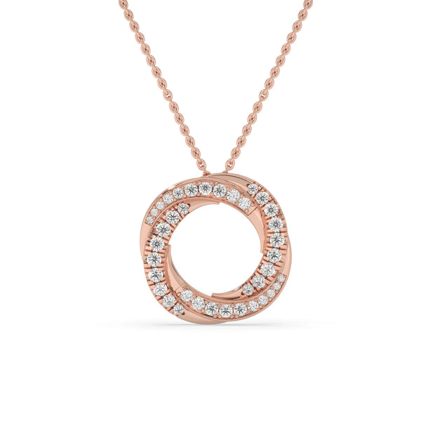 2ct Spiral Pendant White Gold