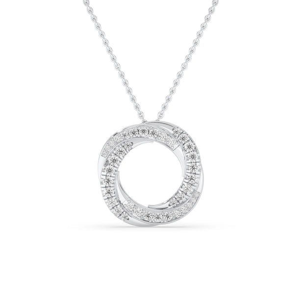 2ct Spiral Pendant White Gold