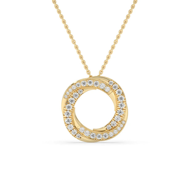 2ct Spiral Pendant White Gold