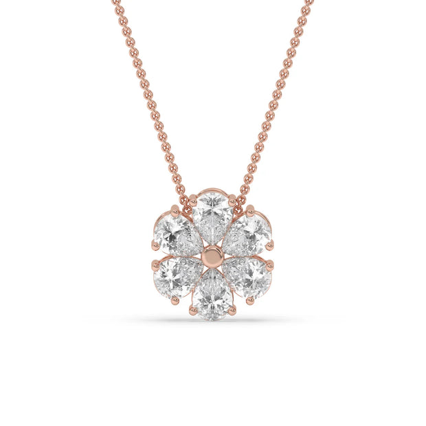 2ct Pear Cluster Pendant Lab-Grown