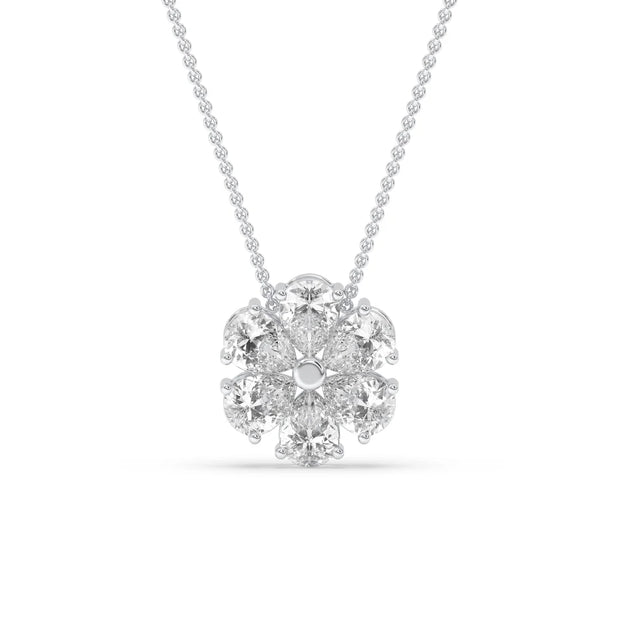 2ct Pear Cluster Pendant Lab-Grown