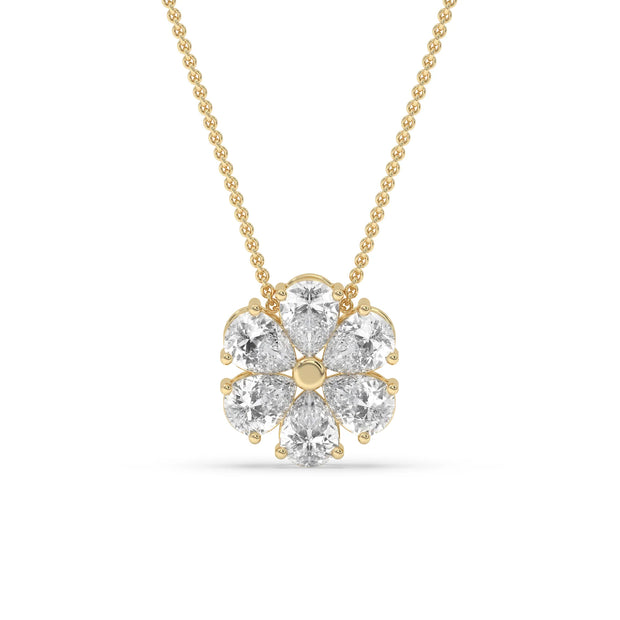 2ct Pear Cluster Pendant Lab-Grown