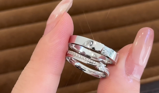 Chic Lab Grown Diamond Couple Rings 0.17 CTW 14K White Gold D E VVS2