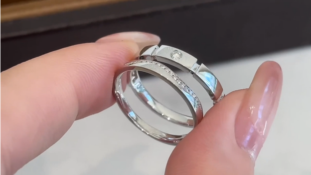 'Love What You Love' Lab Grown Diamond Couple Rings 0.20 CTW 14K White Gold