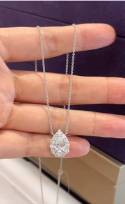 14K White Gold Lab-Grown Diamond Teardrop Pendant – 1.00 CTW D VVS2