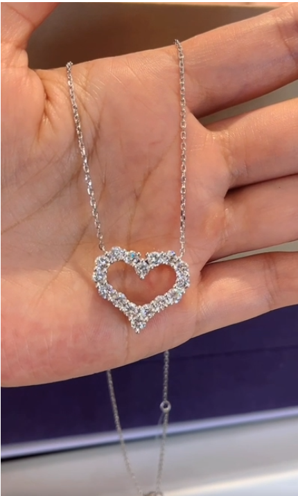 Timeless Brilliance Lab-Grown Diamond Heart Pendant in 14K White Gold – 1.77 CTW