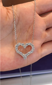 Timeless Brilliance Lab-Grown Diamond Heart Pendant in 14K White Gold – 1.77 CTW