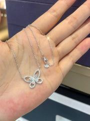 14K White Gold Lab-Grown Diamond Butterfly Pendant – 0.545 CTW