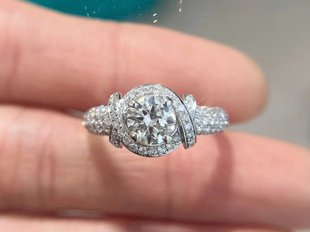 "1.7 Ct Lab-Grown Round Diamond Engagement Ring in 14K White Gold"