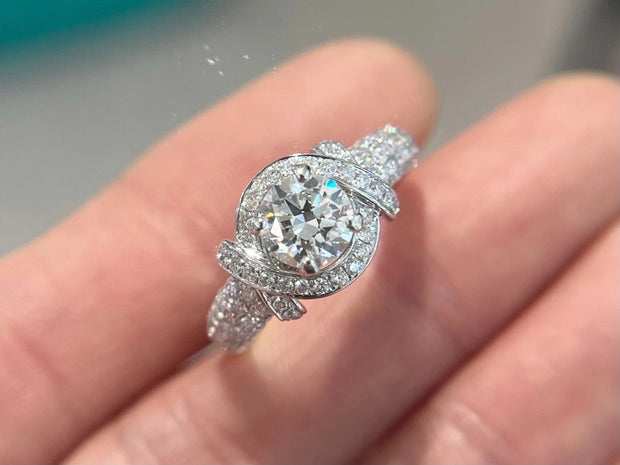 "1.7 Ct Lab-Grown Round Diamond Engagement Ring in 14K White Gold"