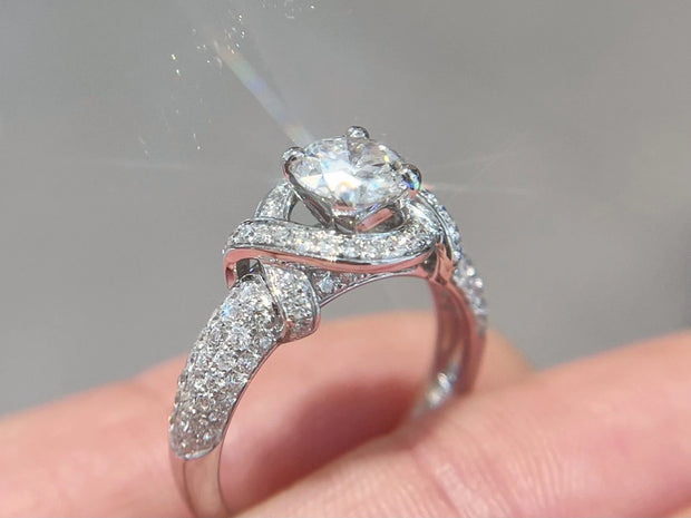 "1.7 Ct Lab-Grown Round Diamond Engagement Ring in 14K White Gold"