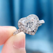 Exquisite 5 Carat Heart Shaped Ring – D-E Color, VS1-VVS2 in 14K White Gold