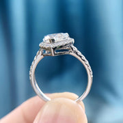 Exquisite 5 Carat Heart Shaped Ring – D-E Color, VS1-VVS2 in 14K White Gold