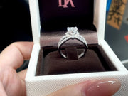 14K White Gold Heart-Shaped Diamond Ring 2 CT D-E Color VS1-VVS2 Clarity