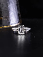 Lab-Grown 2.01 CTW Emerald-Cut Diamond Ring – 14K D–E VVS2 White Gold