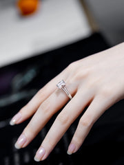 Lab-Grown 2.01 CTW Emerald-Cut Diamond Ring – 14K D–E VVS2 White Gold