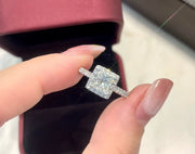 Exquisite 1.50 CTW Lab Grown Princess Cut Diamond Ring in 14K White Gold
