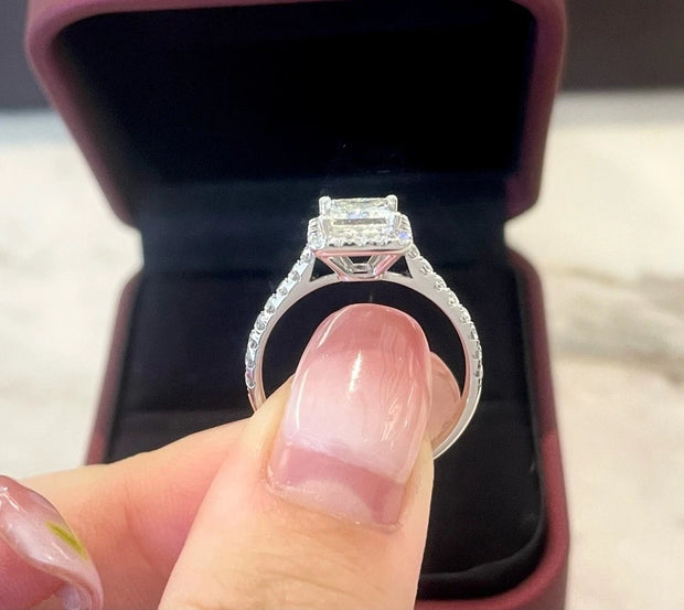 Exquisite 1.50 CTW Lab Grown Princess Cut Diamond Ring in 14K White Gold