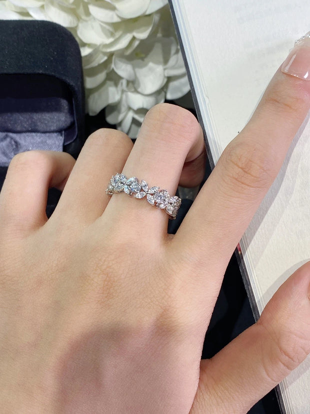 Lab-Grown Marquise Full Eternity Diamond Ring 2.10 CTW 14K White Gold