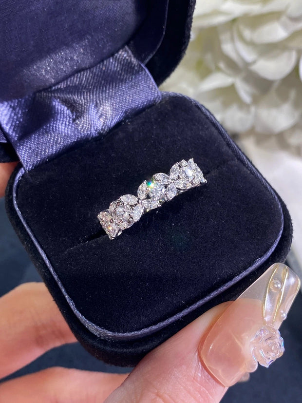 Lab-Grown Marquise Full Eternity Diamond Ring 2.10 CTW 14K White Gold