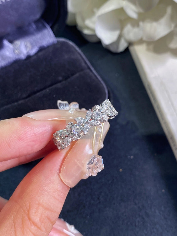 Lab-Grown Marquise Full Eternity Diamond Ring 2.10 CTW 14K White Gold