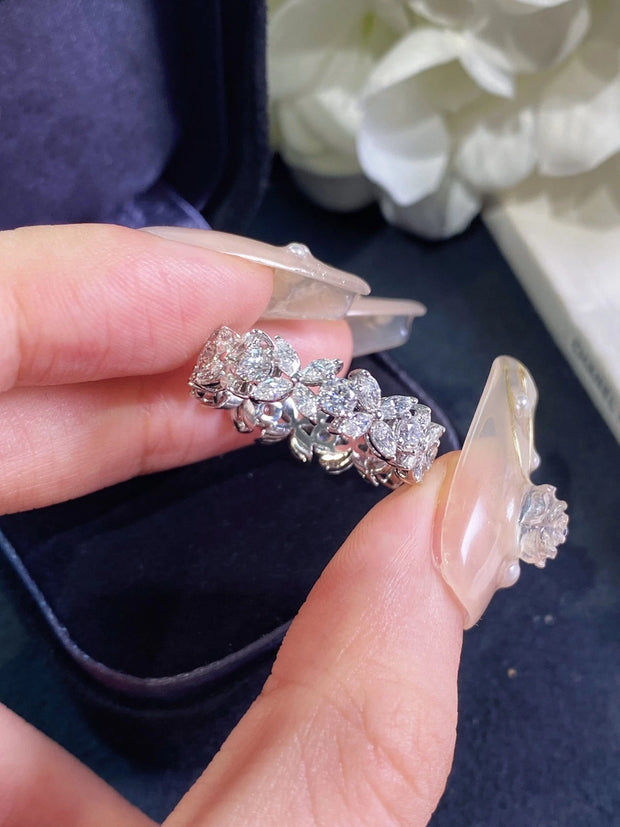 Lab-Grown Marquise Full Eternity Diamond Ring 2.10 CTW 14K White Gold