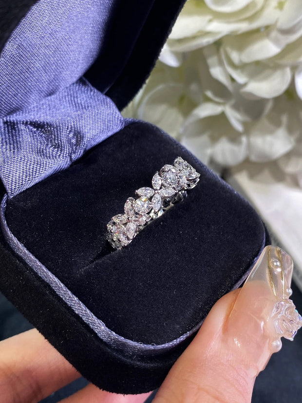 Lab-Grown Marquise Full Eternity Diamond Ring 2.10 CTW 14K White Gold