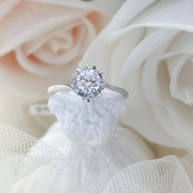 3.00 Carat Round Cut Lab Grown Diamond Ring with in 14K White Gold