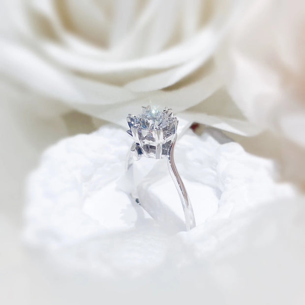 3.00 Carat Round Cut Lab Grown Diamond Ring with in 14K White Gold