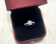 Luxurious Lab Grown Sunflower Diamond Ring 0.40 CTW 14K White Gold D E VVS2