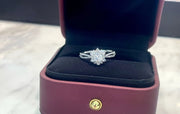 Luxurious Lab Grown Sunflower Diamond Ring 0.40 CTW 14K White Gold D E VVS2