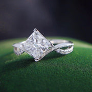14K White Gold 2.06 CTW Lab-Grown Cushion Cut Diamond Ring – D-E Color VS1-VVS2