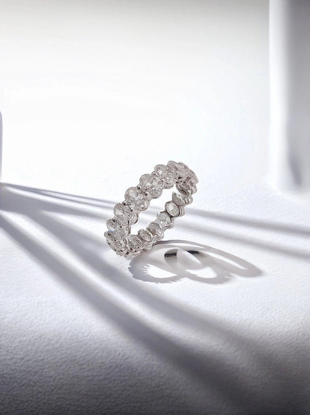 14K White Gold Lab-Grown Oval Diamond Full Eternity Band 2.72 CTW