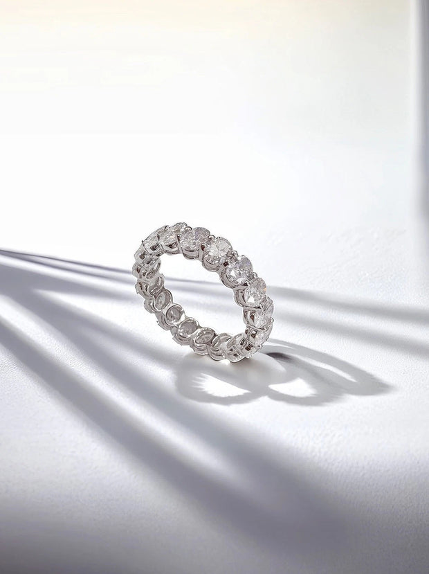 14K White Gold Lab-Grown Oval Diamond Full Eternity Band 2.72 CTW