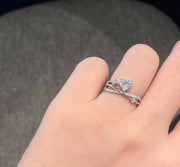 Romantic 0.897 CTW Lab Grown Heart Diamond Ring in 14K White Gold