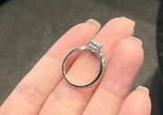 Romantic 0.897 CTW Lab Grown Heart Diamond Ring in 14K White Gold